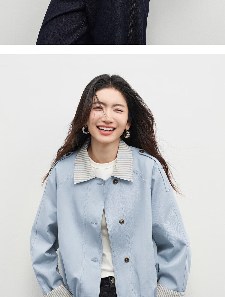 Shangdubila Cotton Blend Warm Barn Style Short Jacket Women Spring Lapel Slim Cardigan Top Balloon Sleeve Women's Clothing 18