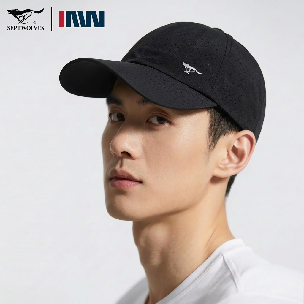 Seven Wolves Men's Baseball Cap Casual Versatile Sun Hat Quick-Dry Adjustable Large Size Breathable Cooling Duckbill Cap 9