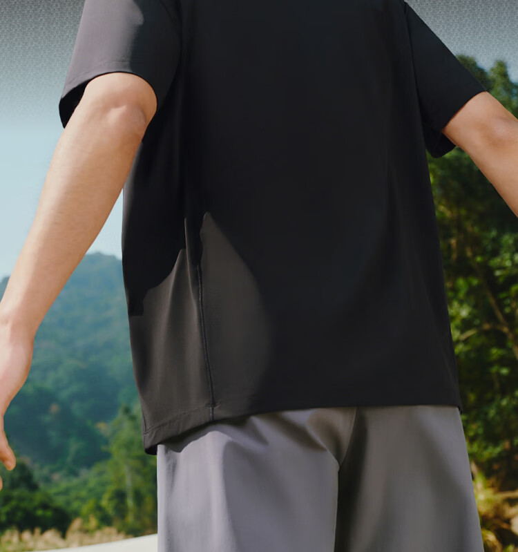 Beneunder Men's Cooling Sports Quick-Dry Ice Silk Breathable Base Layer Short Sleeve T-Shirt DR003 Ink Gray XL 2