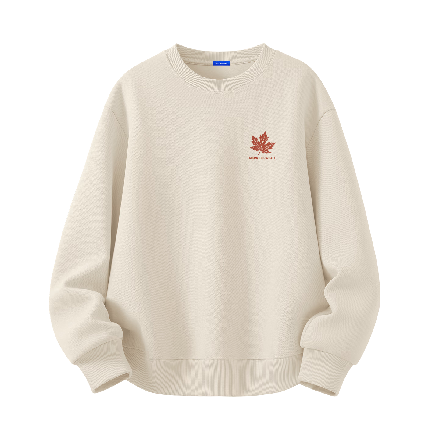 Mark Fairwhale Men's Sweatshirt Spring Autumn Hoodless Crewneck Loose Fit Maple Leaf 2026 New Casual Jacket for Men