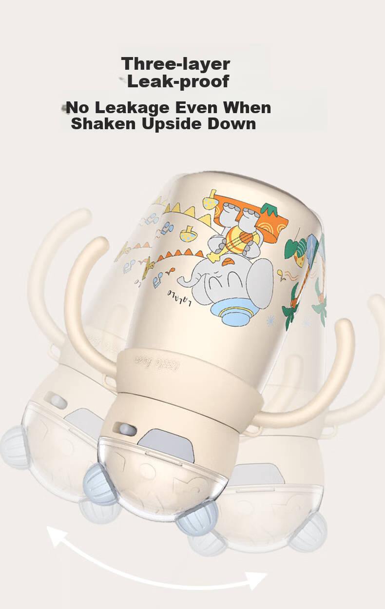 Ipoosi Infant Insulated Baby Bottle Thermos Cup Toddler Straw Cup Sippy Cup for 1-3 Years Old Children 11