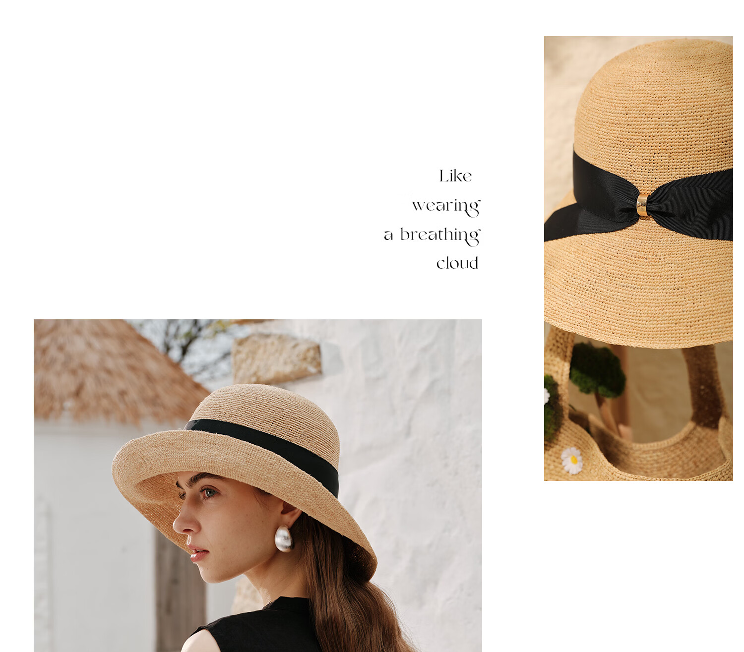 FANCET Women's Raffia Straw Sun Hat Spring Summer Elegant French Bow Outdoor Vacation Beach Hat 30