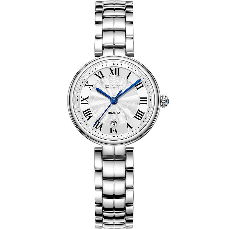 FIYTA "Little Beauty" Roman Numeral Dial Steel Strap Watch for Women, Holiday Birthday Gift