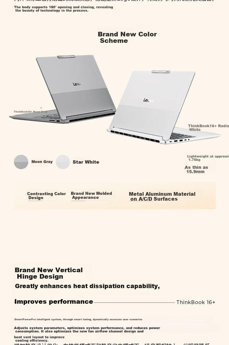 ThinkPad Lenovo ThinkBook 16+ 2026 AI All-in-One Laptop Ryzen AI9 HX 470 32GB 1TB 3.2K 16-inch Star White with 15% National Subsidy 8