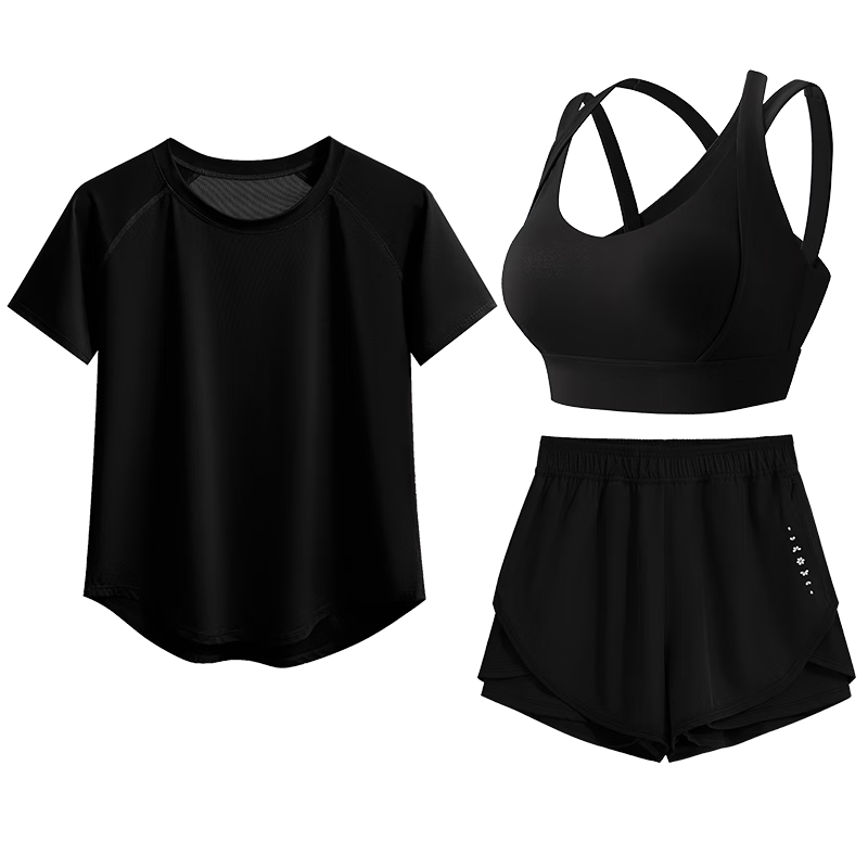 Baisirong Premium Summer Morning Running Sports Set for Women Short Sleeve Breathable Quick-Dry Badminton Slim Fitness Yoga Wear