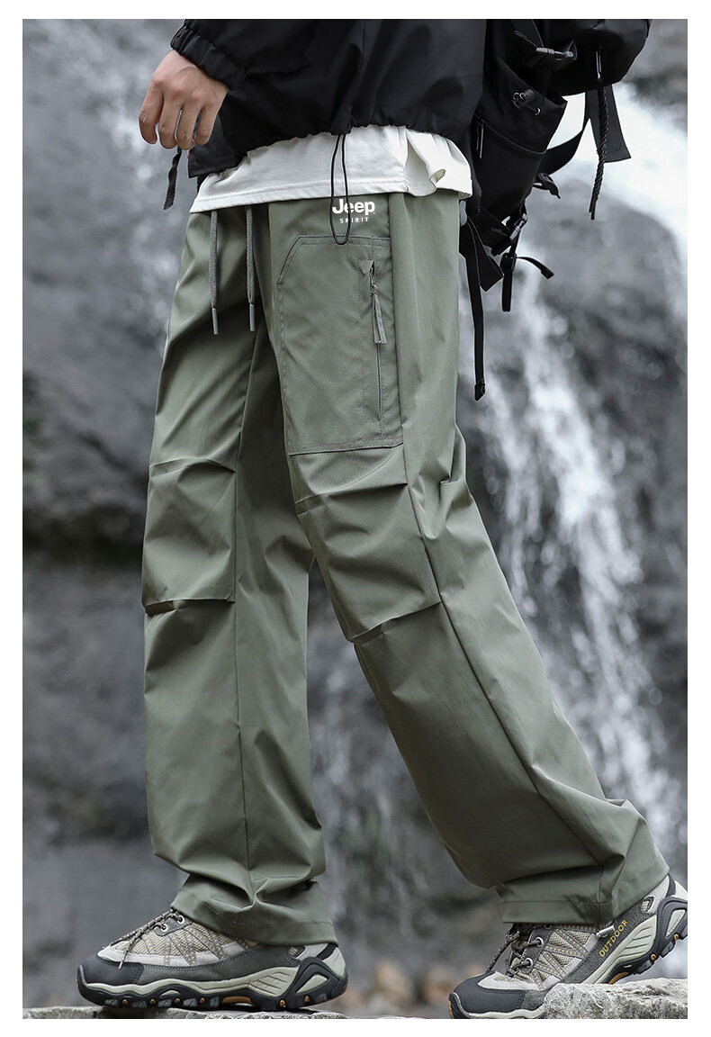 JEEP Men's Waterproof Tactical Cargo Pants Outdoor Hiking Sports Pants Military Green XL 8