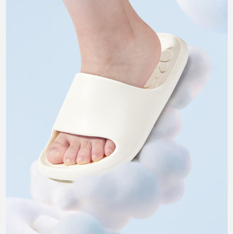Mutong Kids Summer Indoor Bathroom Slippers Lightweight Soft Sole Trendy Cream Beige Size 26 12