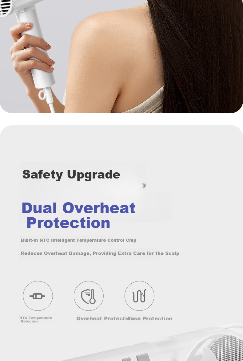 AUX Hair Dryer Home Use Quiet Negative Ion High Power Damage-Free Fast Drying Foldable Portable Hair Dryer for Men and Women Annual Meeting Gift 15