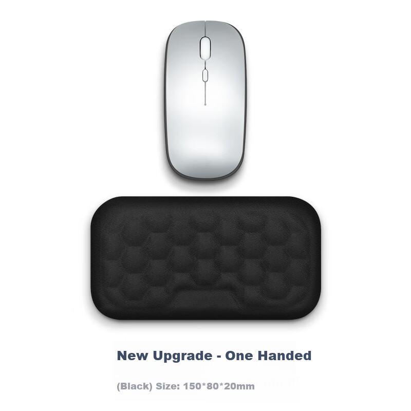 KPTE Dotted Massage Wrist Rest Keyboard Palm Support Mouse Pad Wrist Cushion Memory Foam Wrist Pad Single Hand - Black