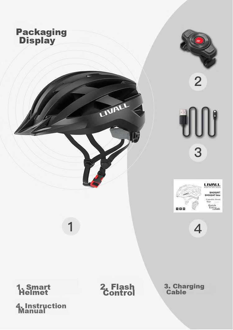 LIVALL Smart Cycling Helmet, Bicycle Safety Helmet for Mountain And Road Bikes, Men's And Women's Equipment with Bluetooth Voice Control, Black 17