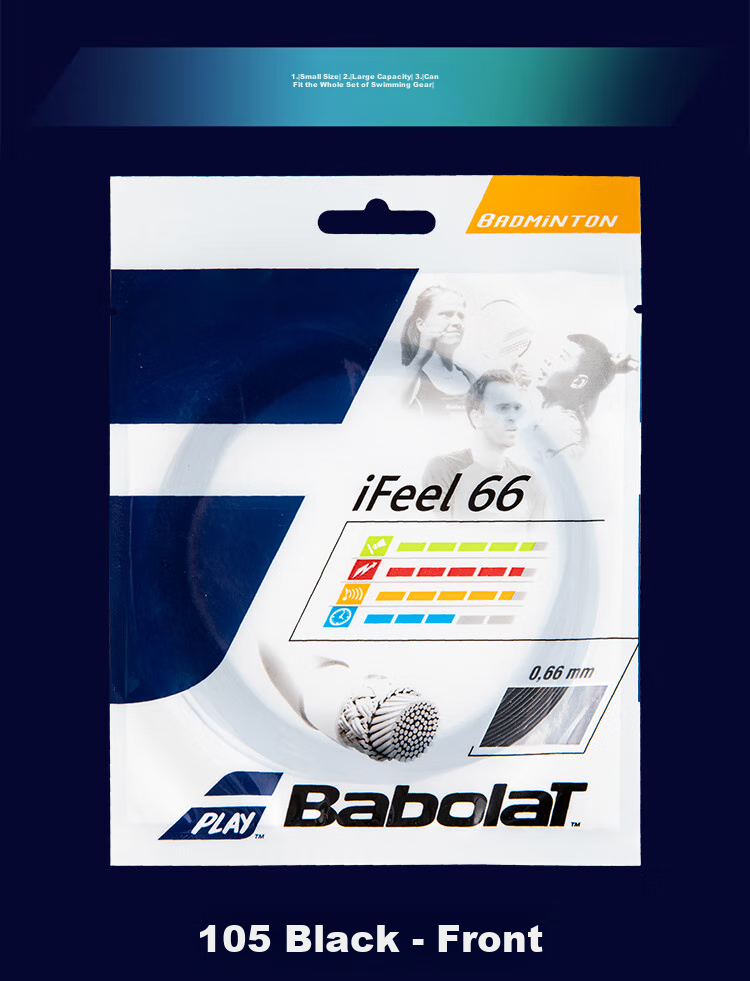 Babolat Badminton Racket String, Nylon String, IFEEL 66 Durable String, Black 3
