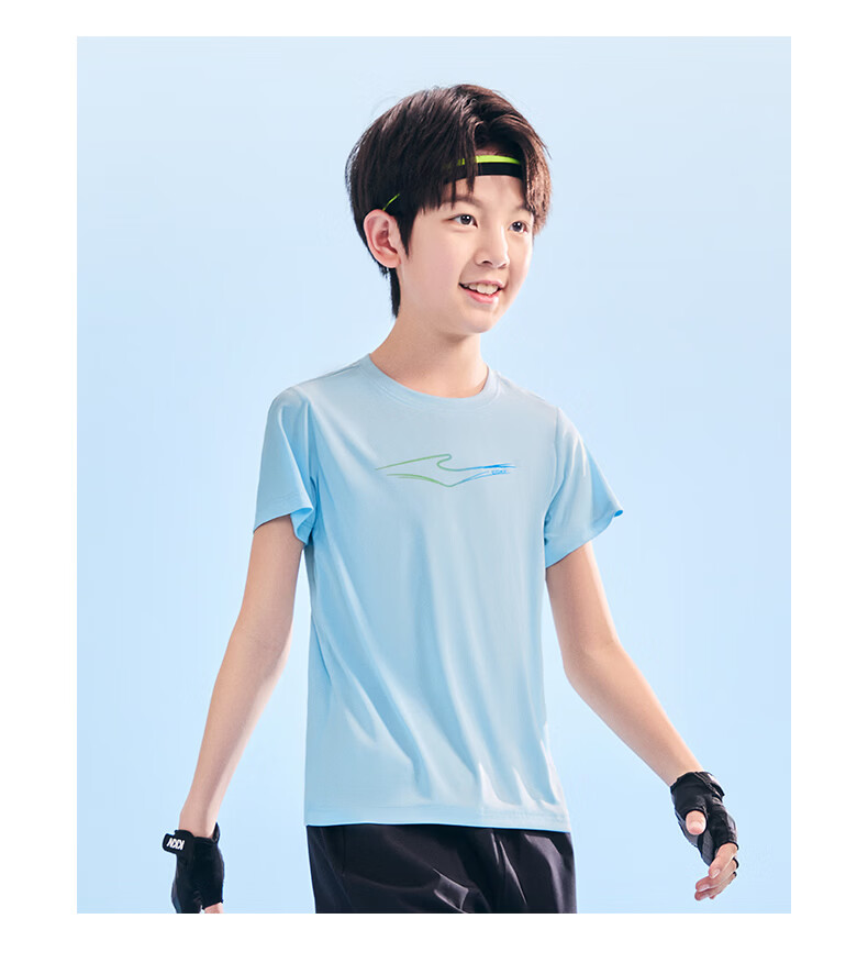 ERKE Kids Boys and Girls Quick-Dry Short Sleeve Children's Crew Neck Summer UV50+ Sun Protection T-Shirt White 110 43