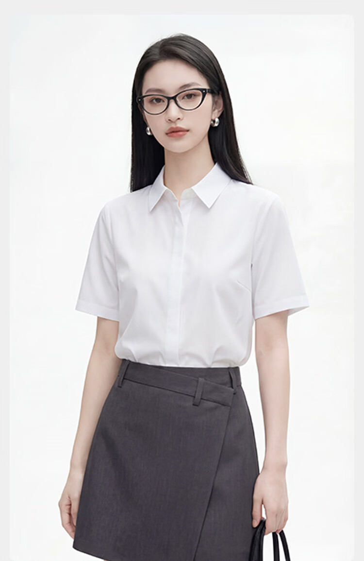 JD Jingzao 100-Count Cotton Women's White Long Sleeve Business Shirt Spring New White Long Sleeve L 18