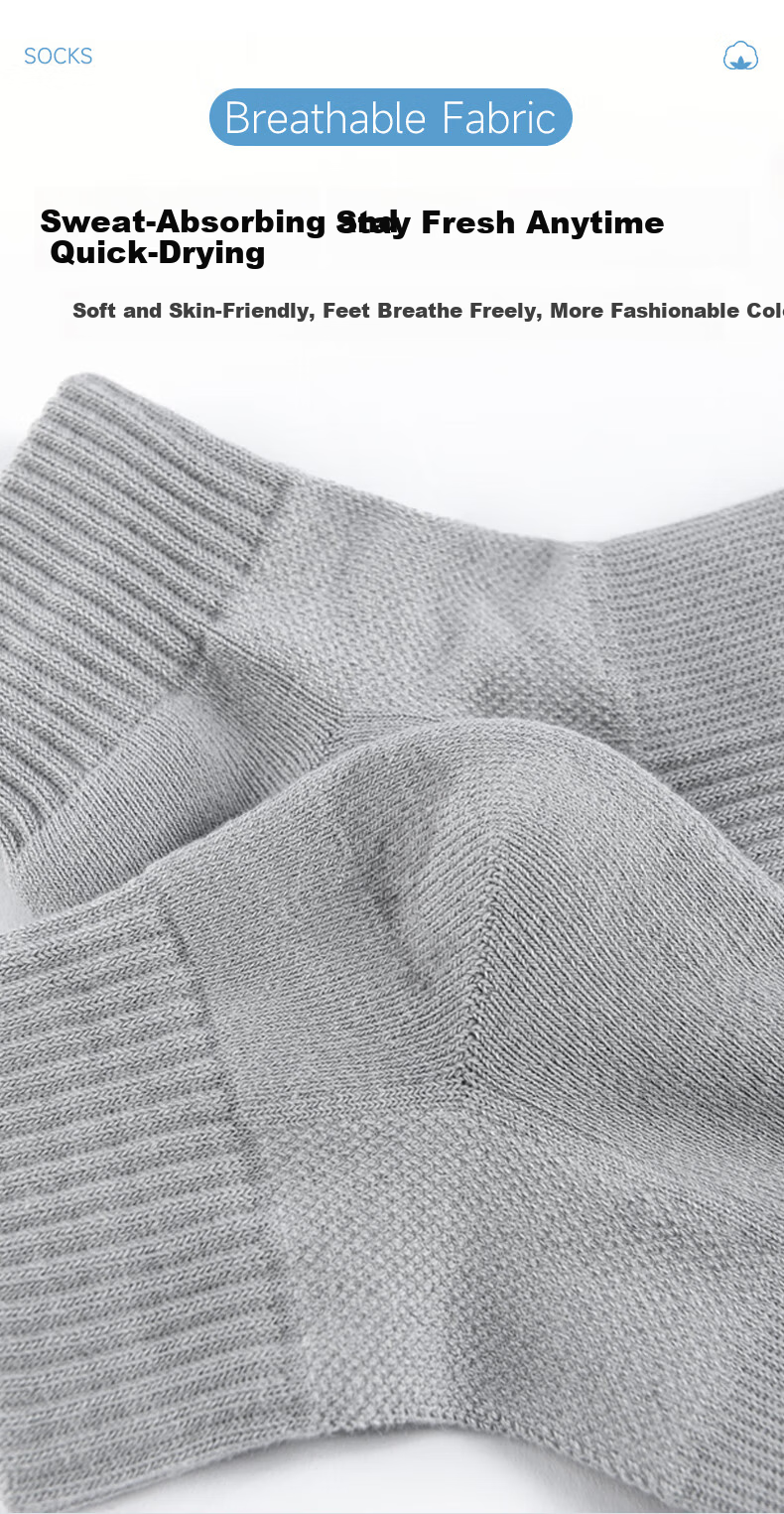 Peak Men's Badminton Socks Towel Bottom Sports Short Socks Moisture Absorption Odor Resistant Pure Cotton White 3 Pairs One Size 3