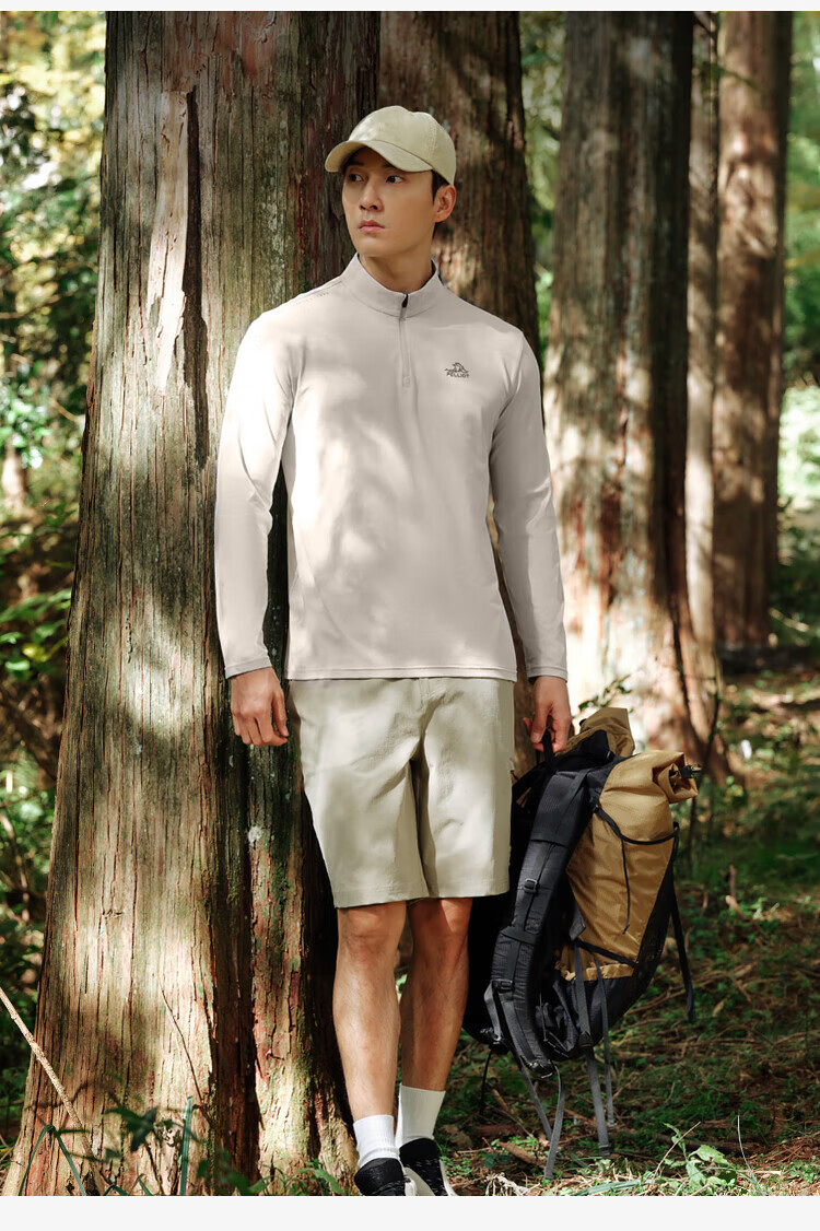 Pelliot Outdoor Quick-Dry T-Shirt Unisex Spring Summer Sports Casual Long Sleeve Stand Collar Breathable Running Hiking Shirt 115316032 5