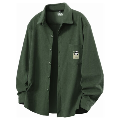 Baleno S&K Series Men's Long Sleeve Corduroy Shirt Autumn Casual Loose Fit Trendy Jacket