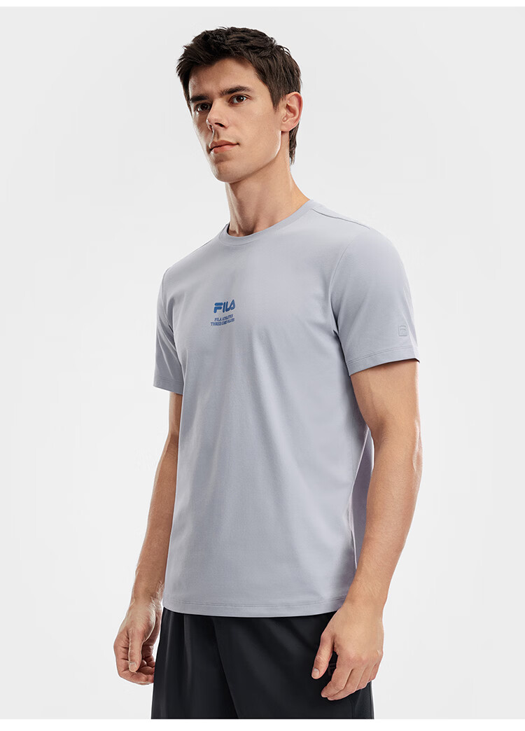 FILA Official Men's Knitted Short Sleeve Shirt 2026 Summer Fitness Sports Basic Moisture-Wicking Quick-Dry T-Shirt 43