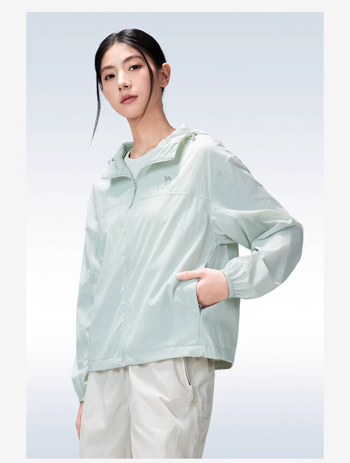 CAMEL Outdoor Sun Protection Jacket 2026 Spring Summer New Couple's Convertible Rain and Sun Wear Cooling Water-Repellent Hooded Sports Jacket 8010 16