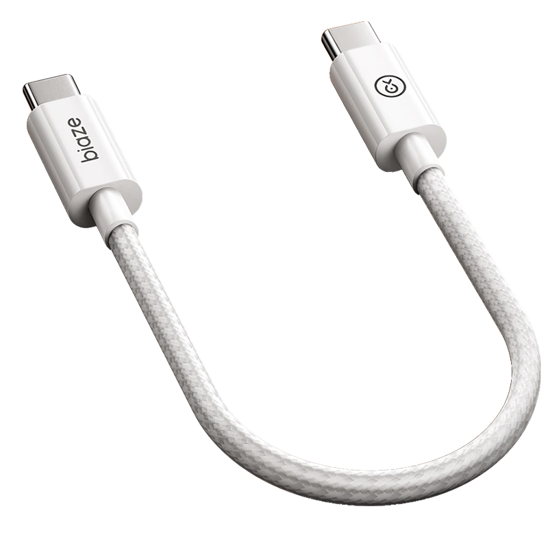 BIAZE Power Bank Short Dual-Head Type-C Data Cable, Car Fast Charging Cord, Suitable for Apple IPhone 18/17 Air/16 15 Pro Max, Huawei, Xiaomi, Android Phones, 0.2 Meters