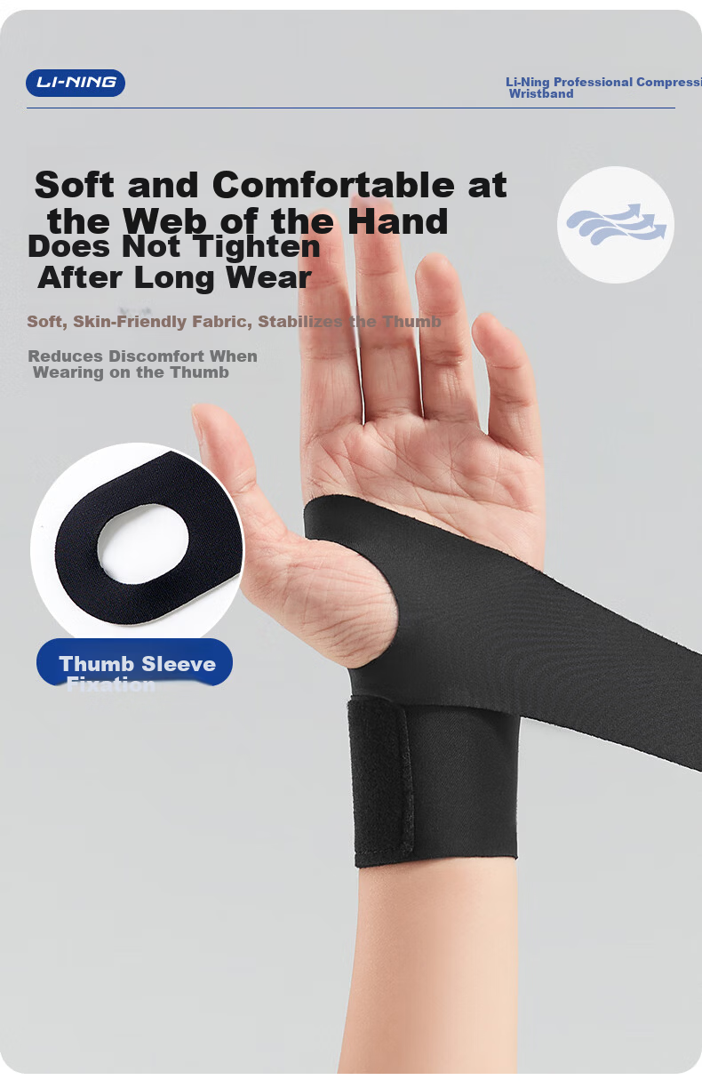 Li-Ning Wrist Support Brace Anti-Sprain Tendon Sleeve Sports Fitness Men Women Lightweight Joint Protector for Badminton Basketball 5