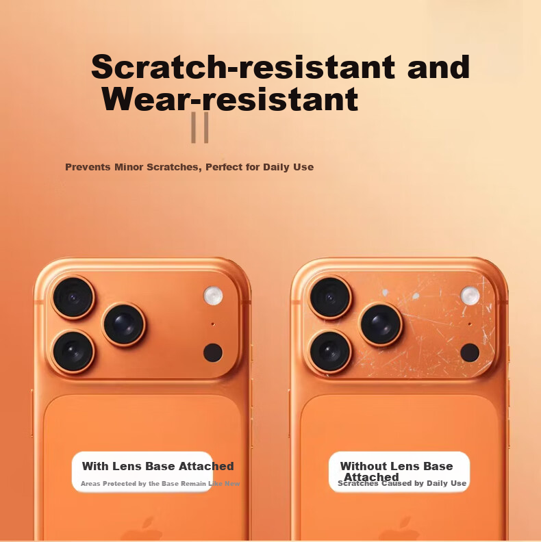 LANGLING [Two Sets] Compatible with Apple iPhone 17 Pro Max Lens Protector Base HD Fiber Rear Camera Lens Protective Split Lens Film Anti-Drop Fingerprint Resistant 4