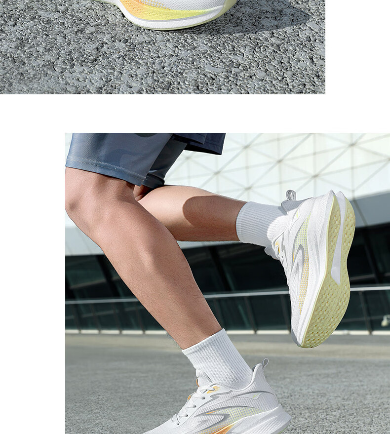 Warrior Men's Sports Shoes 2026 Summer New Breathable Casual Running Shoes for Men 5593 White Yellow Orange Size 39 34