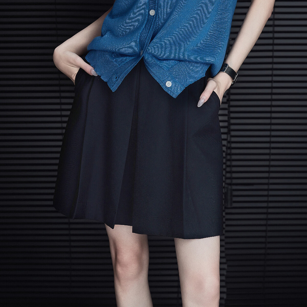 Demana Wide Pleats Craft Spring College Style Wardrobe Essential Petite Loose Pleated Skirt for Women