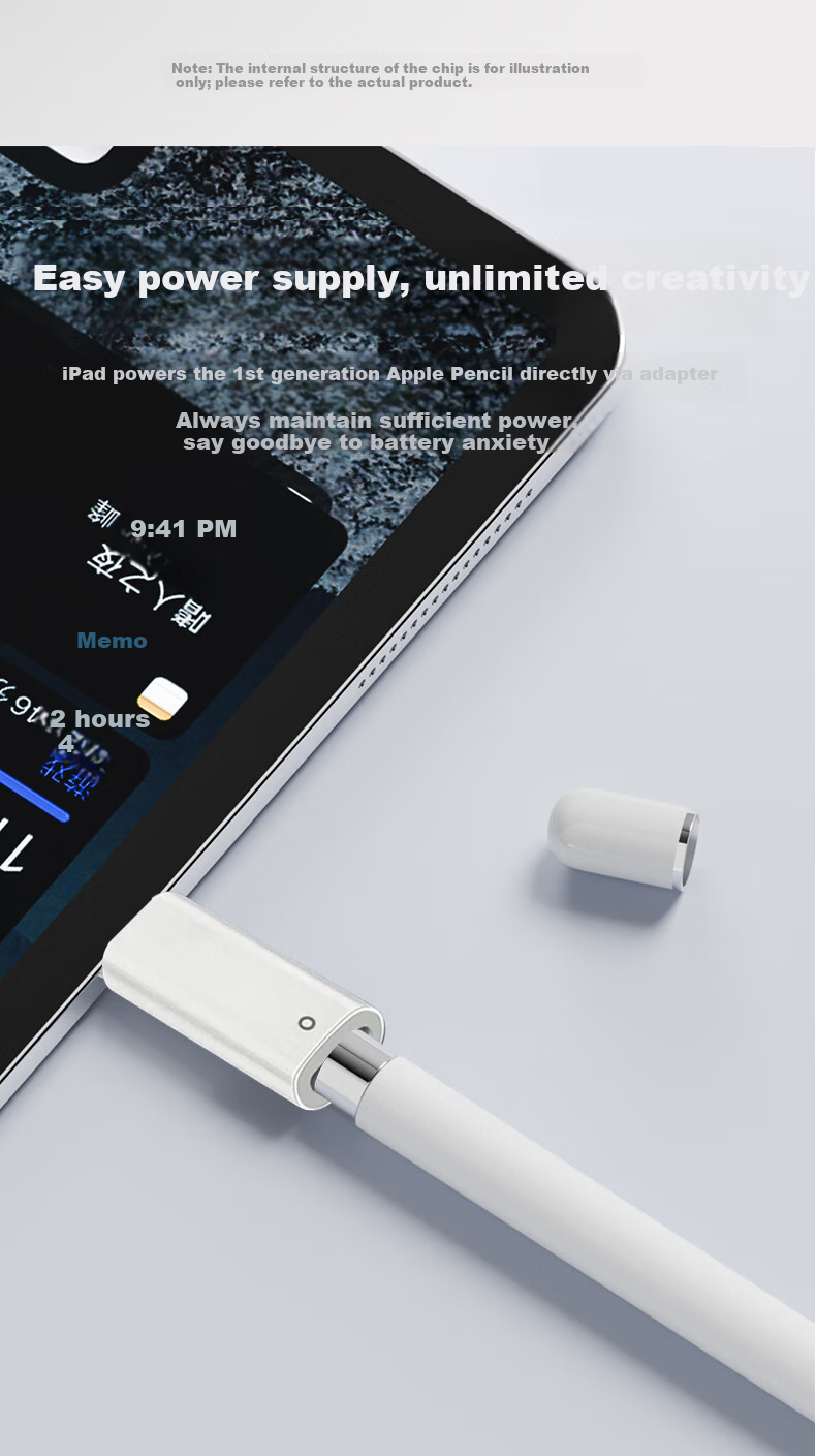 Masentek Apple Pencil Charging Adapter for 1st Gen Apple Stylus Bluetooth Connection iPad 10th/11th Gen Converter Tablet Touch Pen Charging Cable iPhone 5