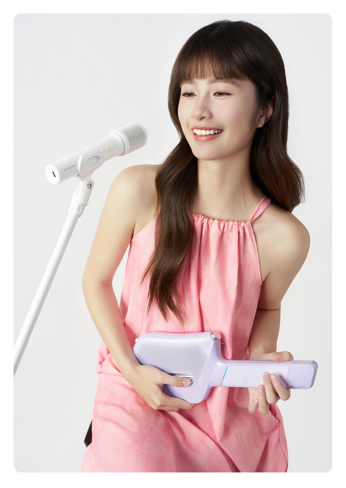 Musspark Smart AI Stringless Guitar Electronic Automatic Portable Mini Guitar Sakura Pink 34