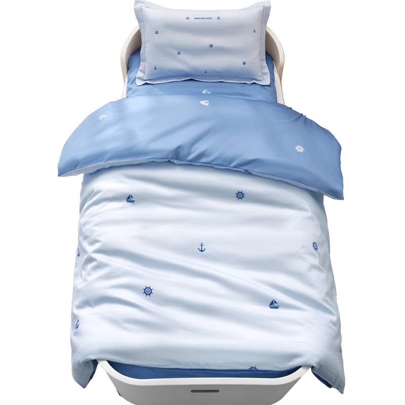 MERCURY Kids Seaside Adventure Kindergarten 60S Long-Staple Cotton Antibacterial Duvet Cover 120cm×150cm Infant Class A
