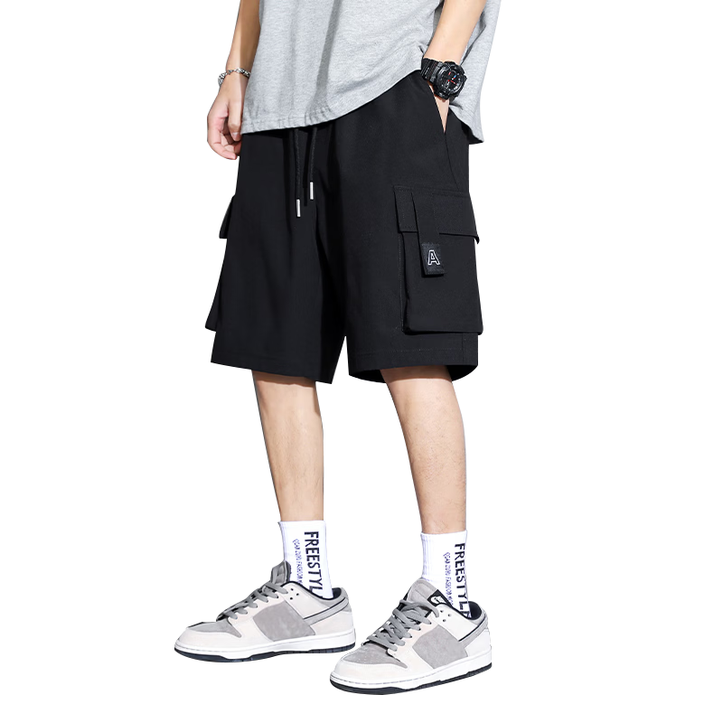 GENIOLAMODE Men's Shorts, Loose Casual Cargo Pants, Trendy Versatile Mid-Length Trousers for Me
