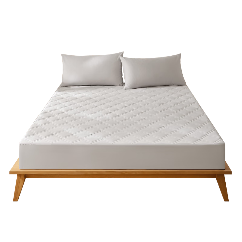JD Jingzao Pure Cotton Soybean Padded Mattress Protector A-Class Antibacterial Thickened Soft Light Gray 1.5m