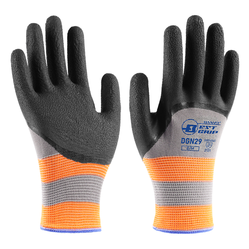 Henghui Rubber-Coated Work Gloves, Non-Slip Wear-Resistant Breathable Latex Rubber, Leather Gloves for Construction Work, Handling, Maintenance, Protective Gloves DGN29