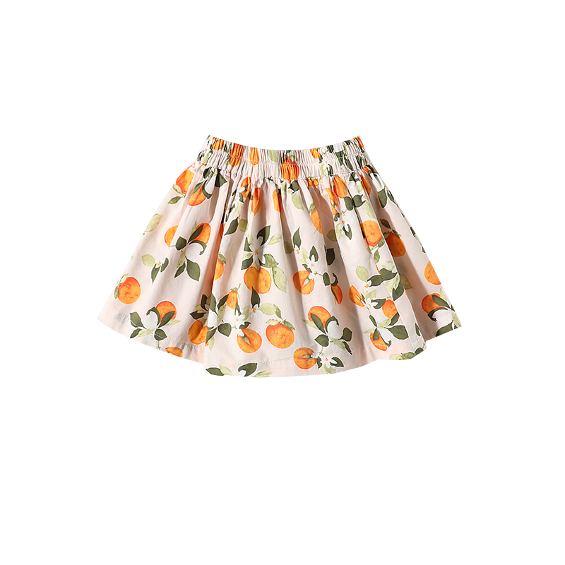 ASK JUNIOR Girls' Pants, Summer 2025 Thin Style, Toddler Floral Print A-Line Beach Skort, Floral Pattern, Size 90