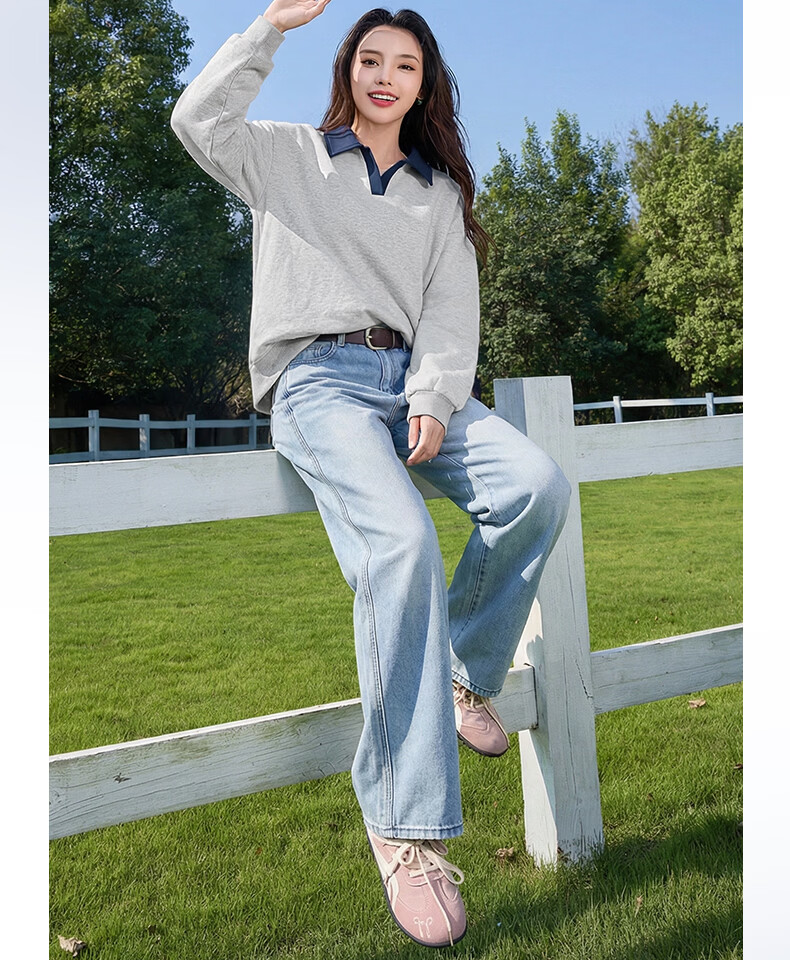 Urban Beauty Women's Polo Shirt Sweatshirt 2026 New Autumn Loose Slim Fashion Versatile Jacket Spring and Autumn 12