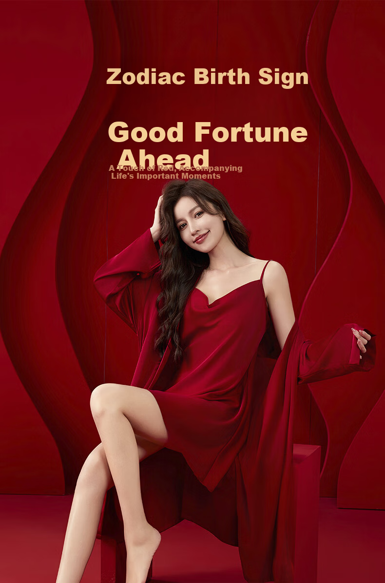 Mrs. Josha French Style Red V-Neck Wedding Nightgown Women's Summer Sexy Pure Desire Camisole Sleepwear Ice Silk Robe Birthday Gift for Girlfriend 1
