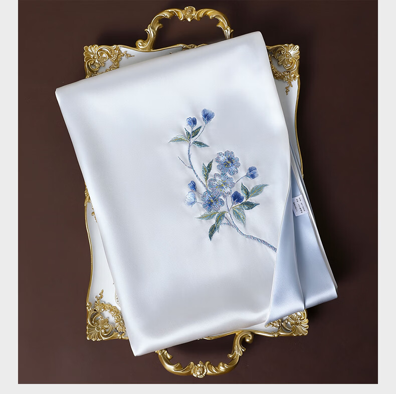 Hangsilu Silk Scarf for Women, Suzhou Embroidery Mulberry Silk Shawl, Birthday Gift, Holiday Present for Girlfriend, Mother, Elders, High-End 18