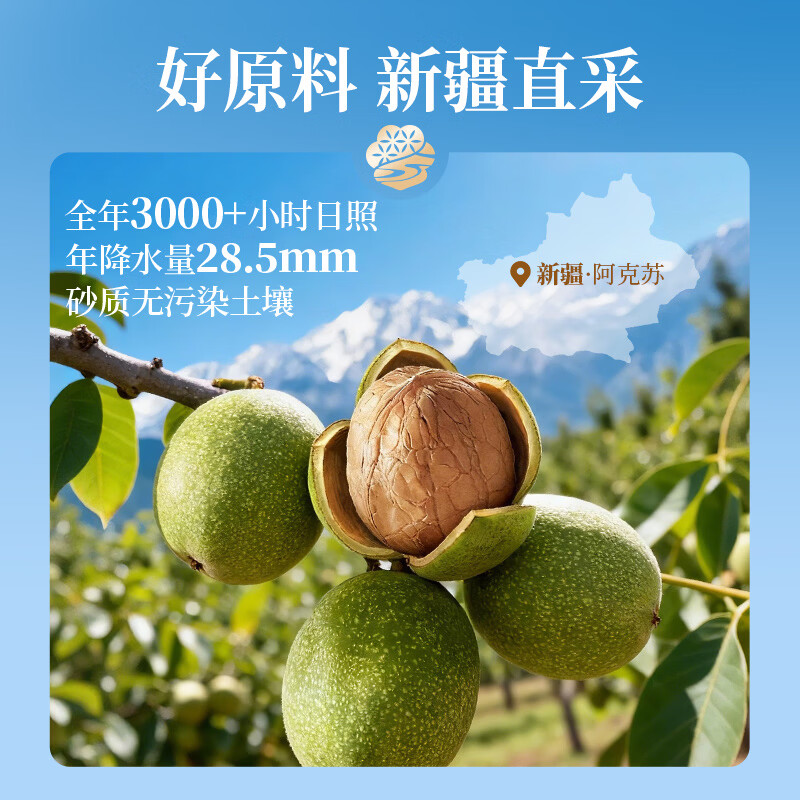 楼兰蜜语2025新核桃3斤原味薄核桃家庭量贩年货礼盒送礼坚果零食新疆特色