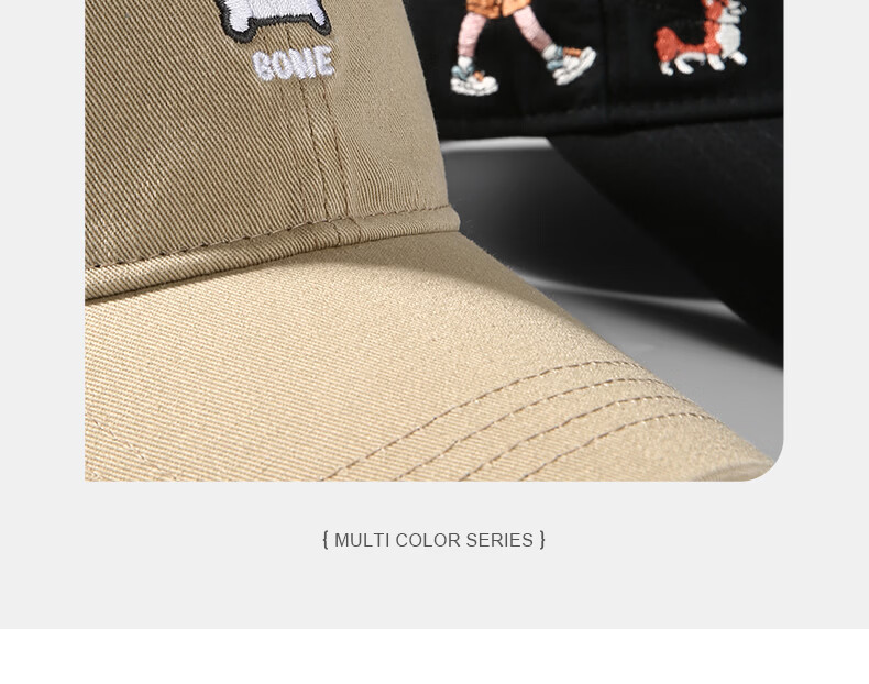 CACUSS Women's Spring New Embroidered Baseball Cap College Style Casual Slim Face Baseball Cap Men's Night Mist Black 4