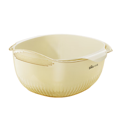 Bear Vegetable Washing Basket Draining Basket, Double-Layer Separable Draining Fruit Washing Basket, Thickened Vegetable Basin JE012-P01