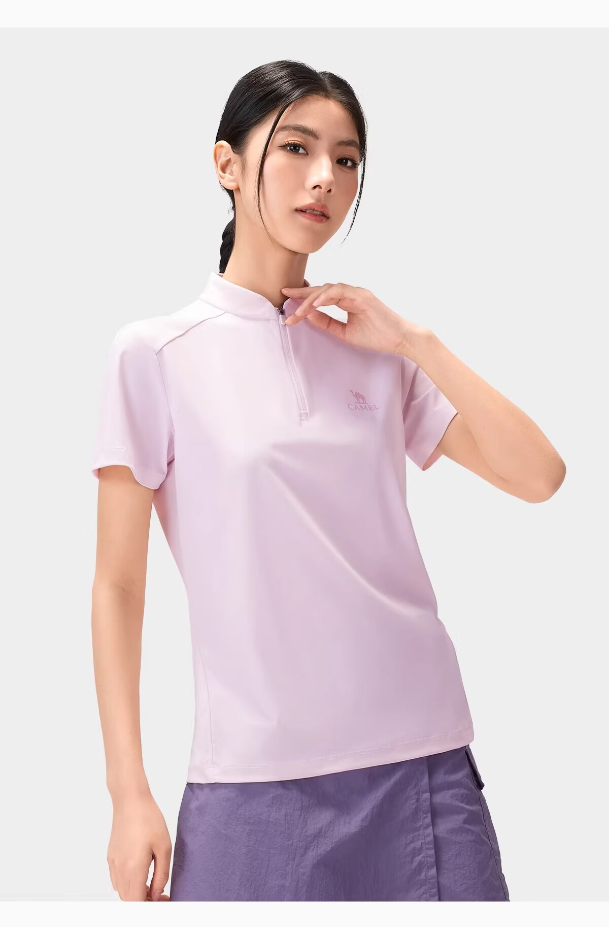 CAMEL Women's Outdoor Quick-Dry T-Shirt 26 Spring Summer Raglan Collar Breathable High Elastic Cooling Sun Protection Sports Top 1034 19