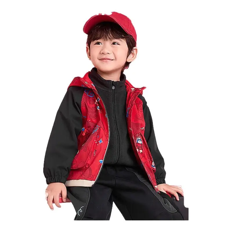 BALABALA Kids Boys' 2025 Autumn Winter Fleece Warmth Lunar New Year Two-Piece Set Three-Proof Anti-Static Thickened Jacket