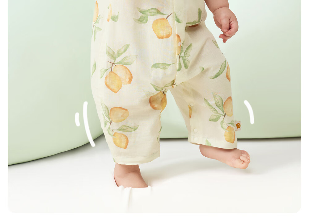 Betis Baby Summer Thin Romper Breathable Mesh Back Seven-Sleeve Air Conditioning Pajamas 10