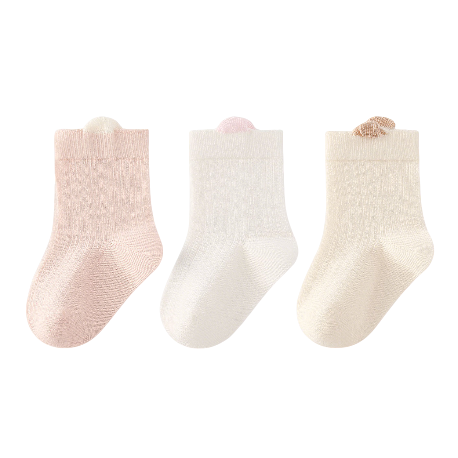 Beingmate A-Class Pure Cotton Baby Socks Newborn Cotton Socks Spring Summer Mesh Socks Non-Binding Breathable Seamless Mid-Calf Socks