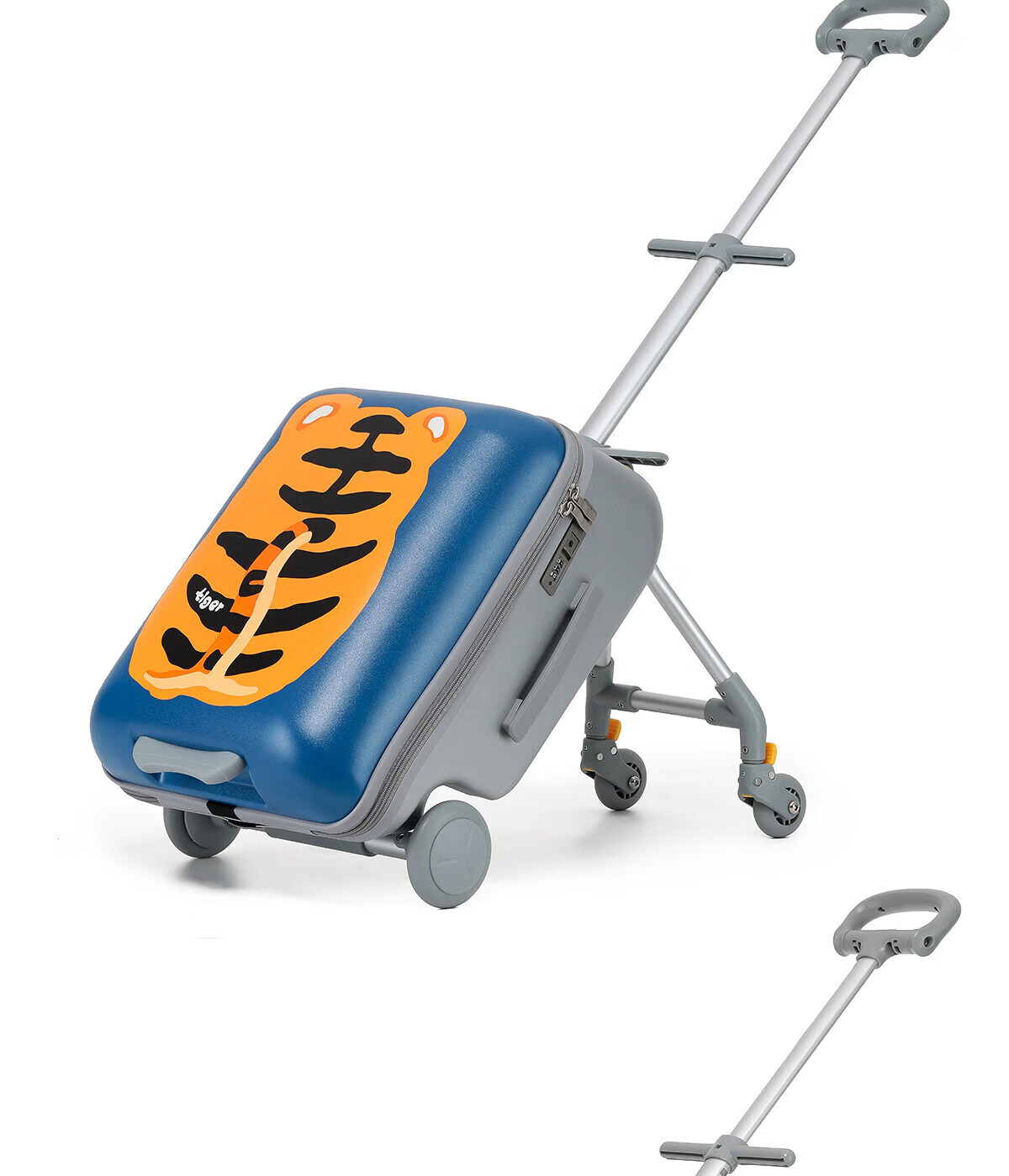 DELETE Kids Ride-On Luggage Suitcase with Detachable Handle for Travel and Boarding 15