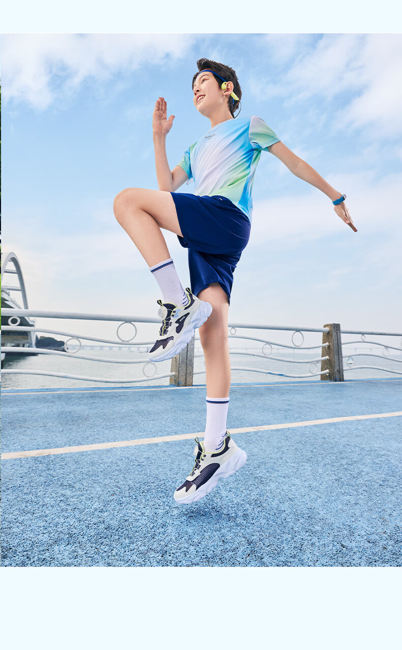 ERKE Kids Unisex Sports Shoes Summer Breathable Mesh Sandals Snow Cream/Microcrystalline White/Fresh Mint Size 33 22