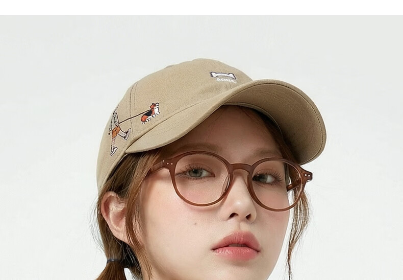 CACUSS Women's Spring New Embroidered Baseball Cap College Style Casual Slim Face Baseball Cap Men's Night Mist Black 12