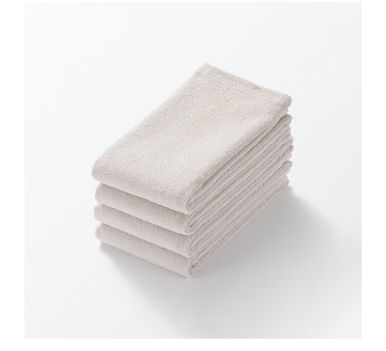 MUJI Cotton Single-Sided Fleece 4-Pack Face Towels Beige 34cm x 85cm 3