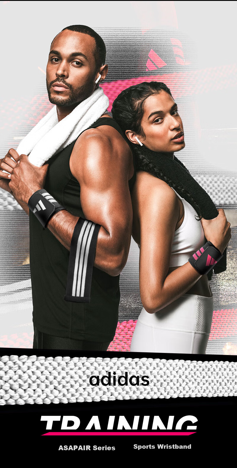 Adidas Fitness Wrist Wraps Bench Press Deadlift Push-up Compression Wristbands for Men and Women Badminton Tendonitis Wrist Support Gear 2