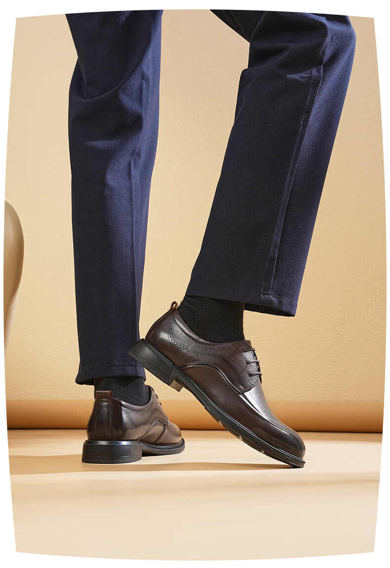 HLA Men's Classic Full-Grain Leather Formal Business Derby Shoes HAAPXM1FBA168 Black Size 43 10